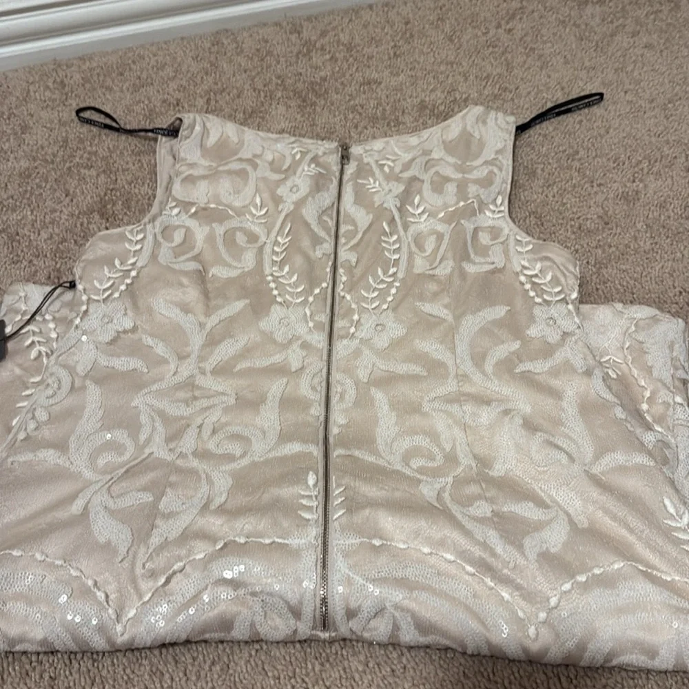 Vince Camuto Cream Ruched Sheath Mini Dress - Picture 8 of 12